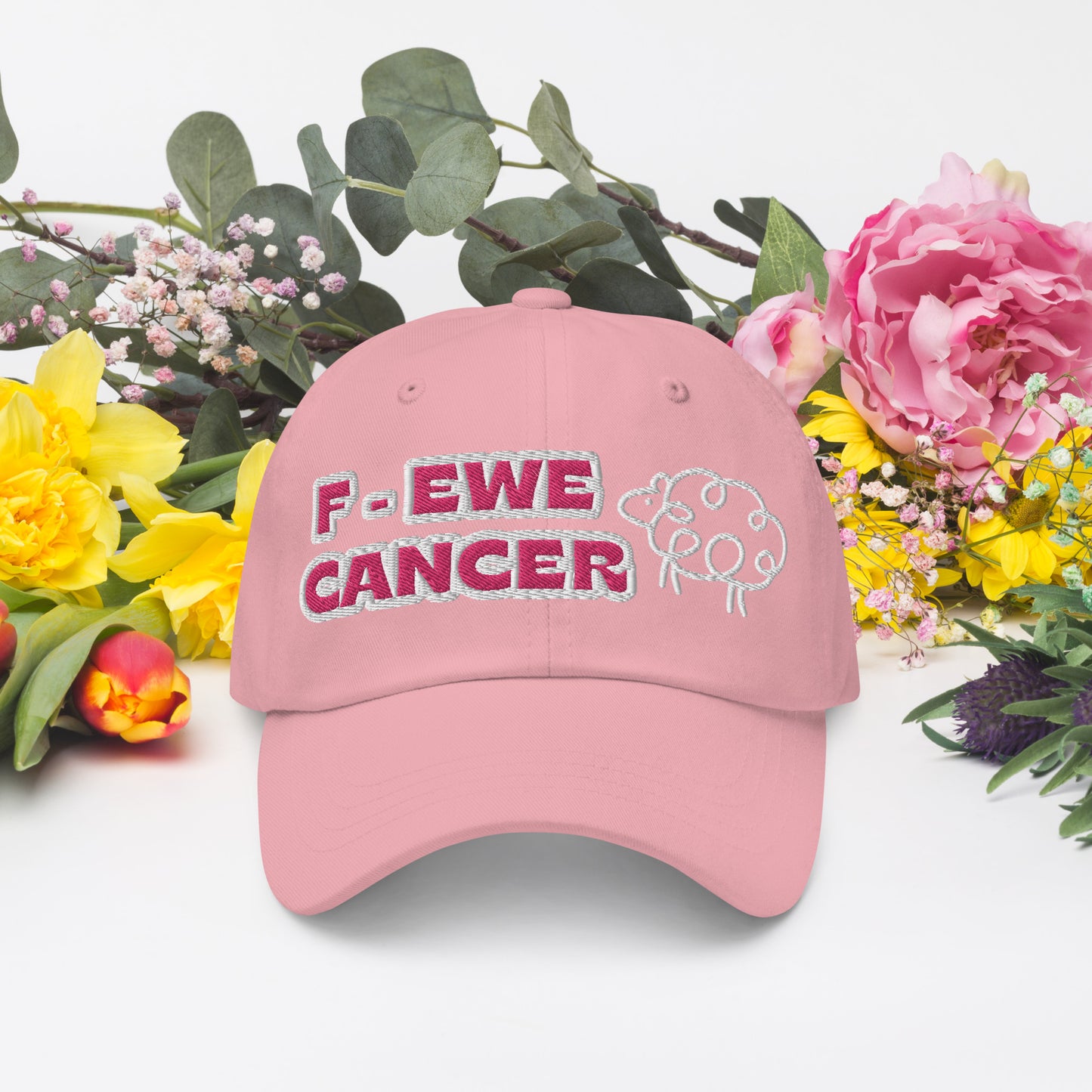 F-Ewe Cancer Pink Baseball Cap