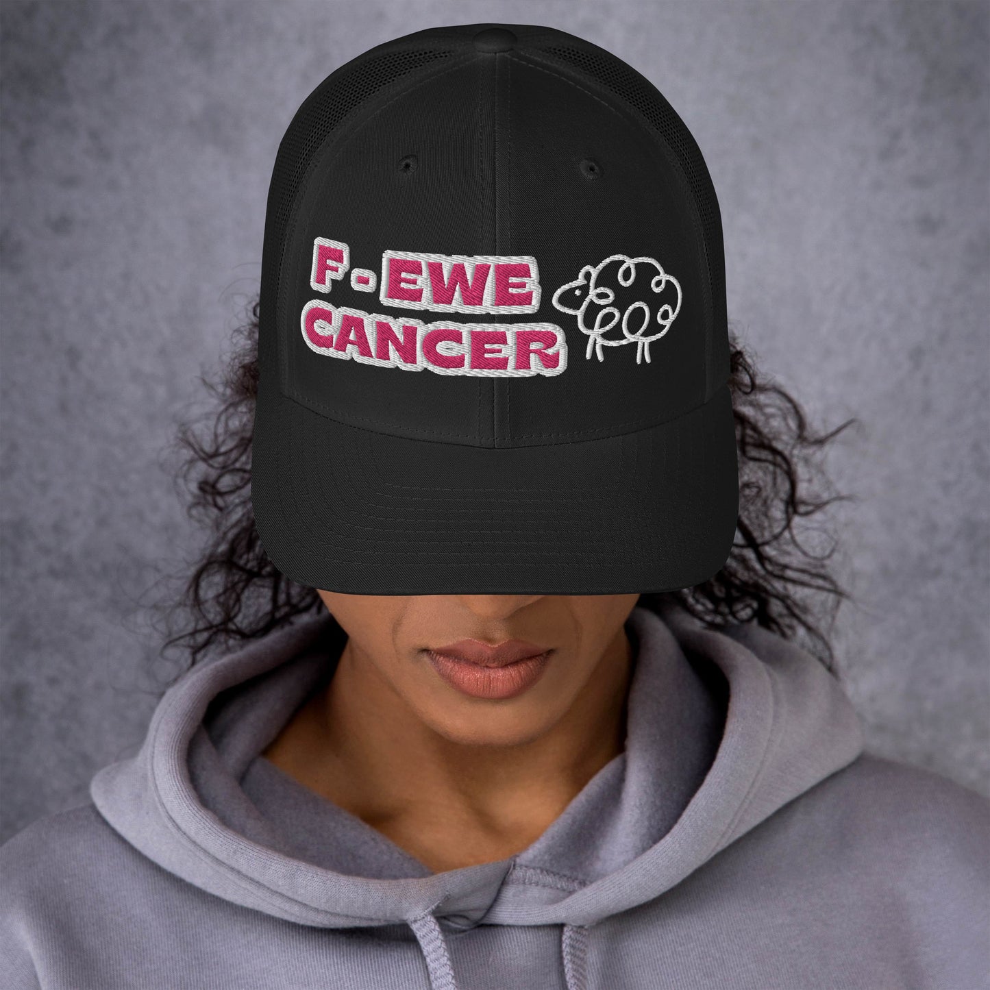 F-EWE BREAST CANCER Trucker Cap (PINK plus more colors)