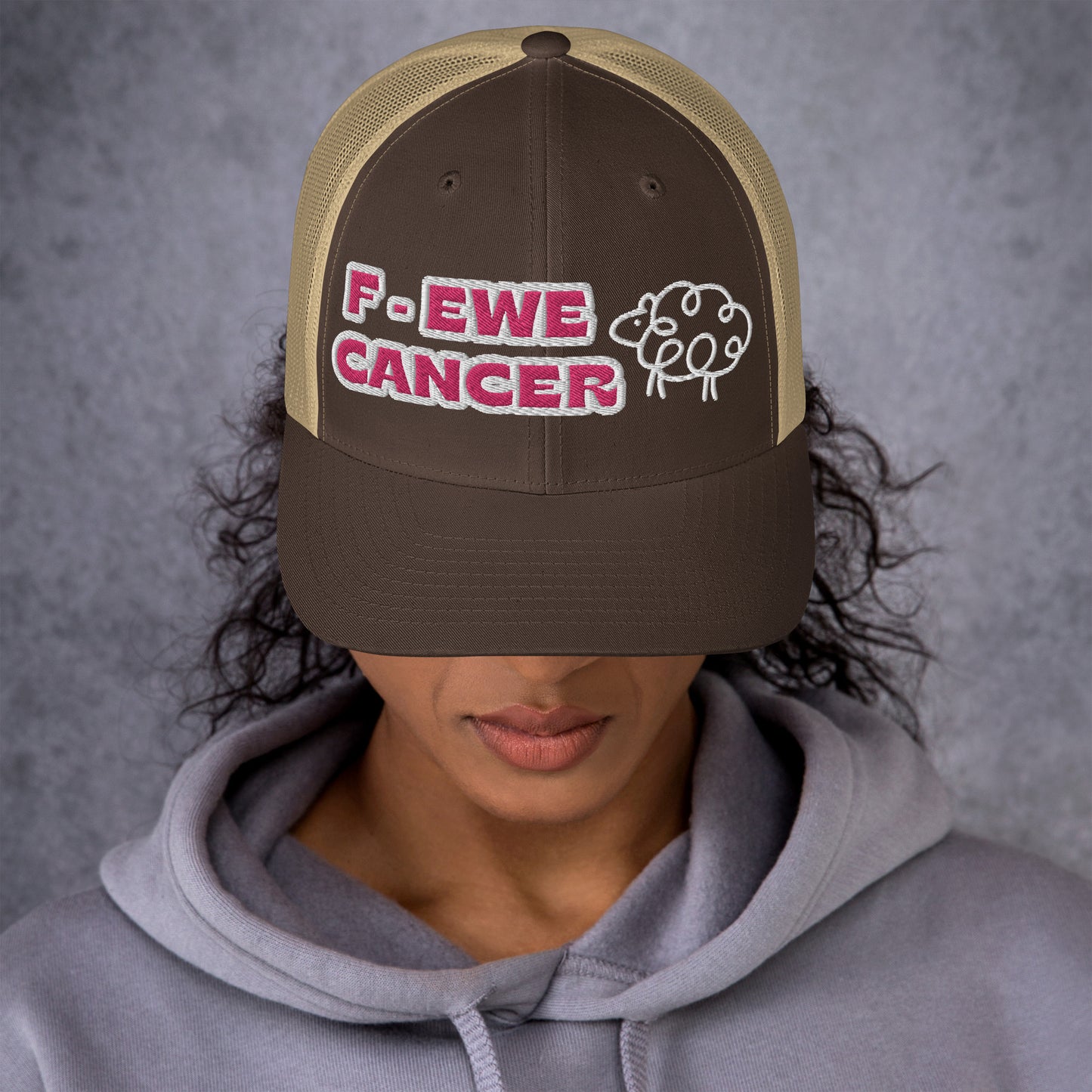 F-EWE BREAST CANCER Trucker Cap (PINK plus more colors)