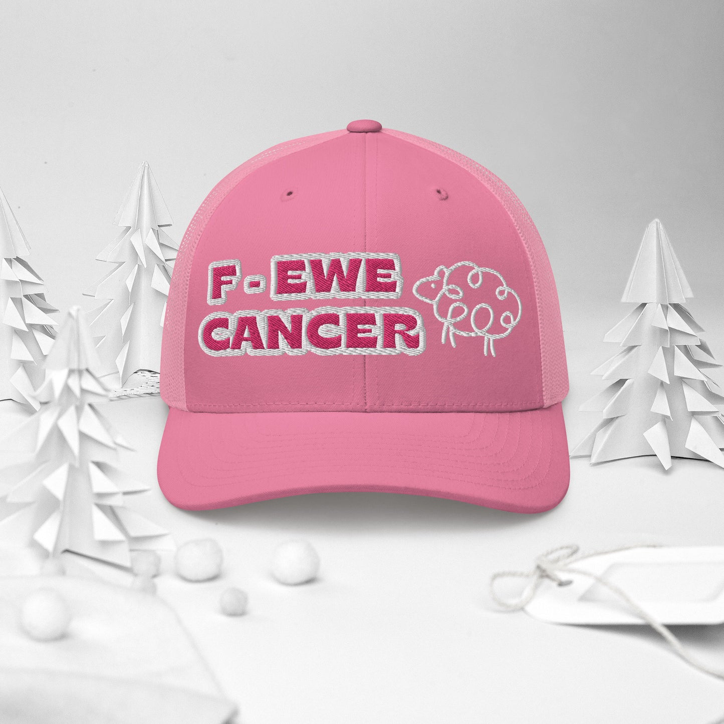F-EWE BREAST CANCER Trucker Cap (PINK plus more colors)