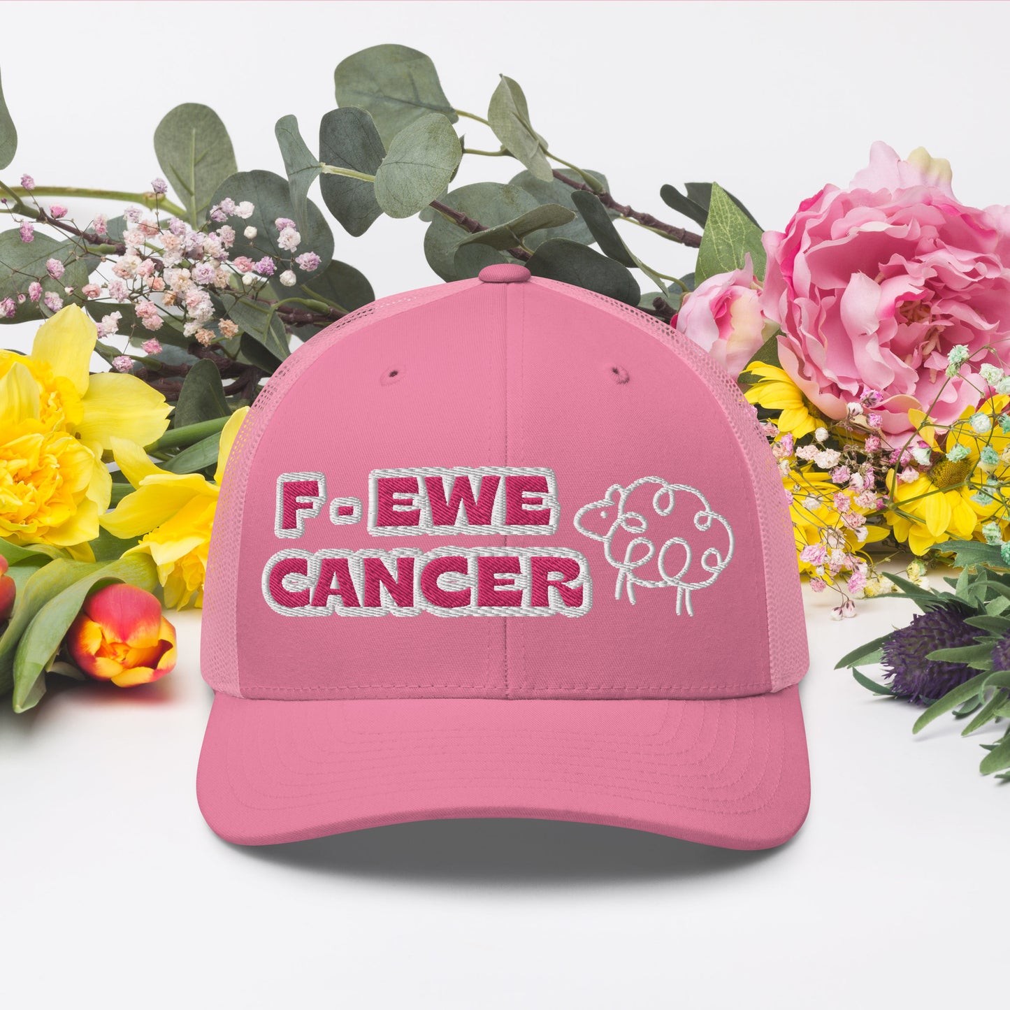 F-EWE BREAST CANCER Trucker Cap (PINK plus more colors)